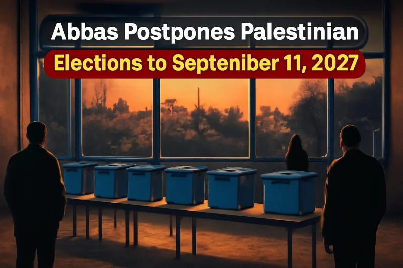 Empty ballot boxes in a polling hall in Ramallah
