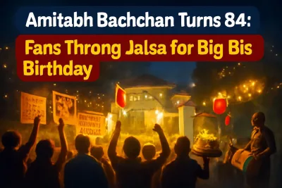 Fans gather outside Jalsa in Mumbai to celebrate Amitabh Bachchan's 84th birthday