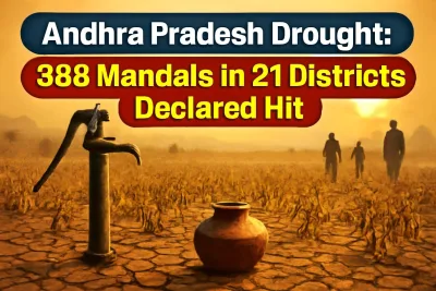 Parched farmland in Andhra Pradesh during the 2026 drought
