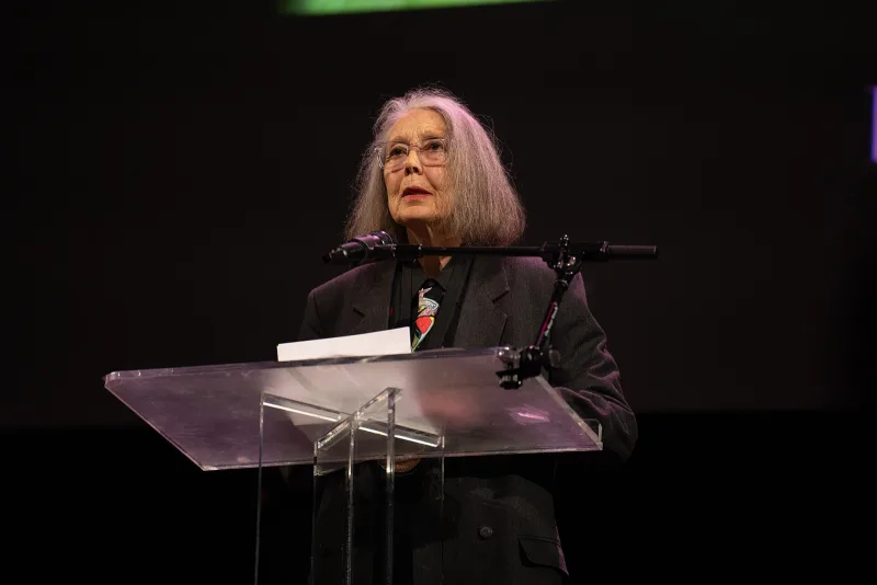 Anne Carson reading at the 2024 National Book Awards finalist reading