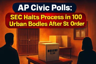 Ballot box in a polling station representing Andhra Pradesh civic elections