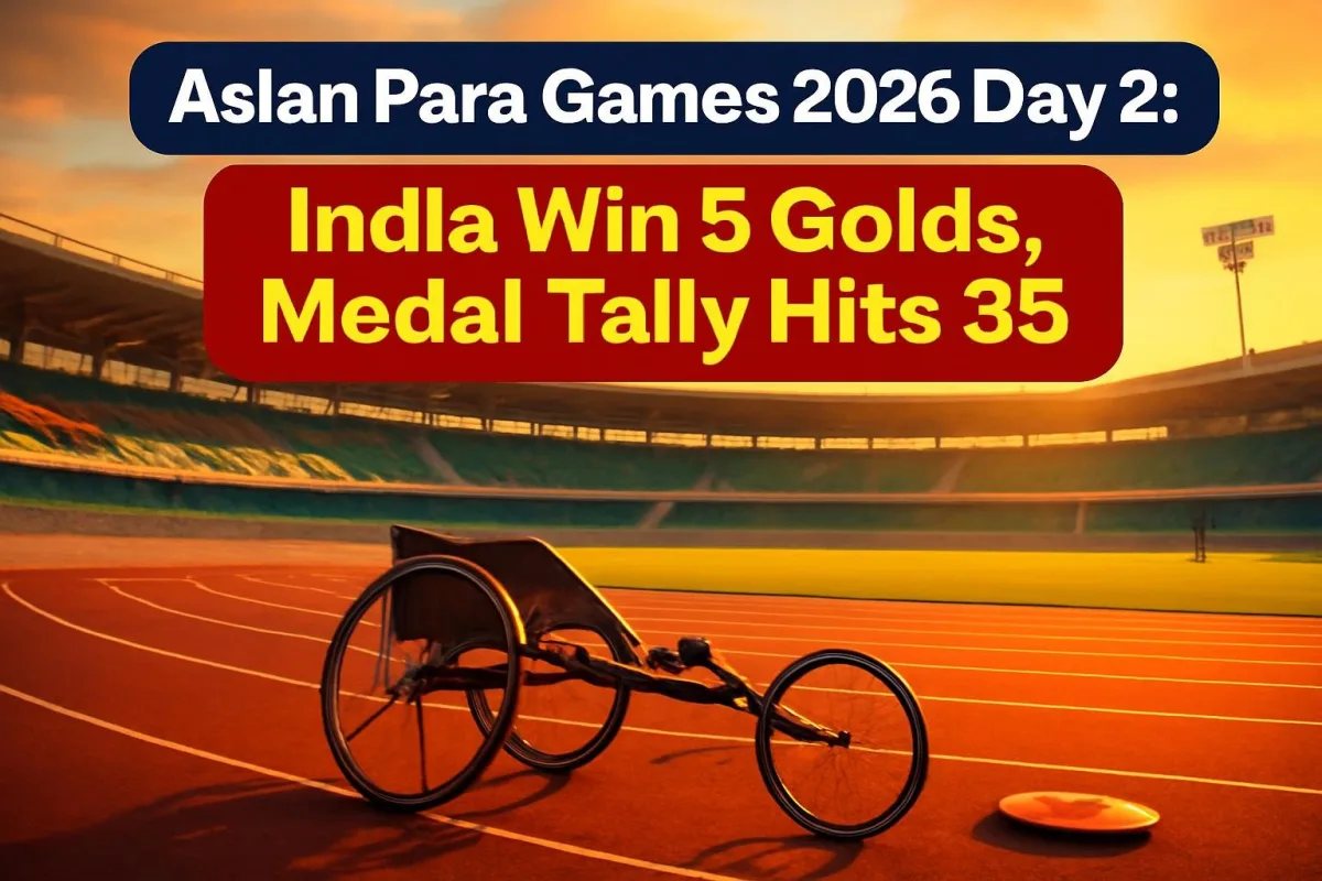 Para athletics stadium scene illustrating India's medal haul on Day 2 of the Asian Para Games 2026