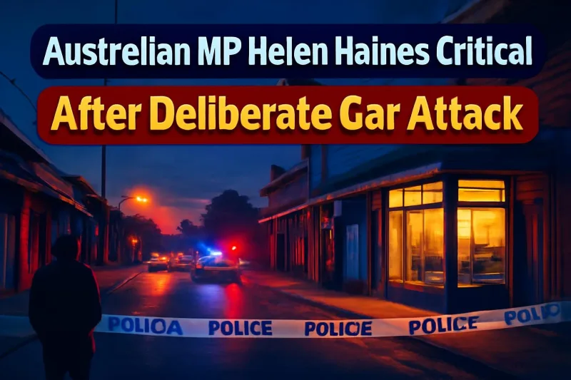Illustration for attack on Australian MP Helen Haines in Wangaratta