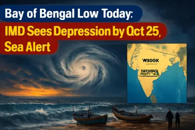Storm clouds gathering over the Bay of Bengal coast as IMD tracks a new low-pressure area