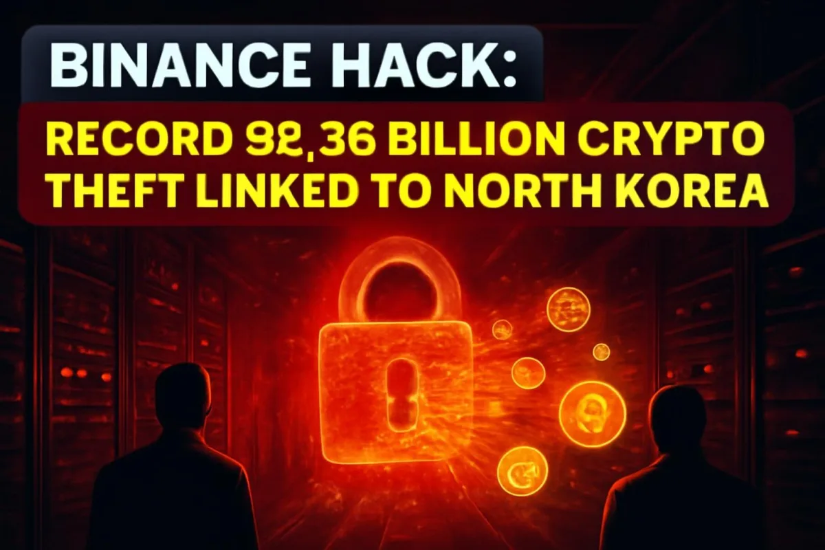 Illustration of a broken digital padlock over cryptocurrency symbols