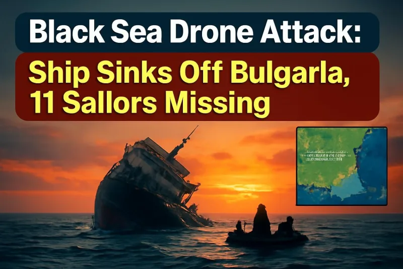 Cargo ship in the Black Sea after a drone attack off Bulgaria
