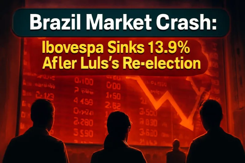 Illustration of a stock board in Sao Paulo showing a market crash