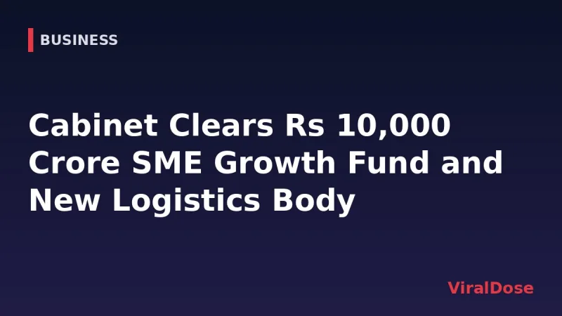ViralDose headline card: Cabinet Clears Rs 10,000 Crore SME Growth Fund and New Logistics Body