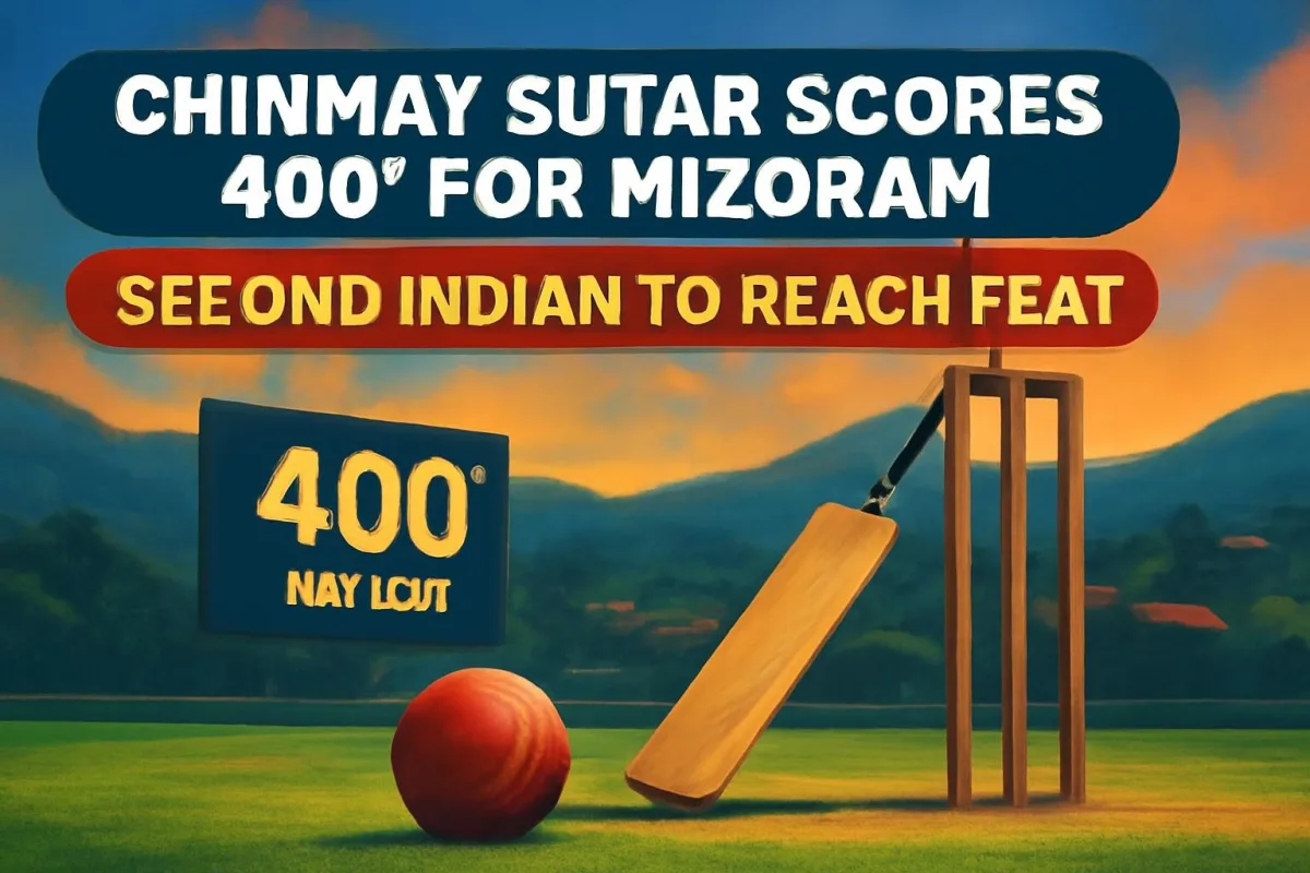 Illustration for Chinmay Sutar's 400 not out in Ranji Trophy