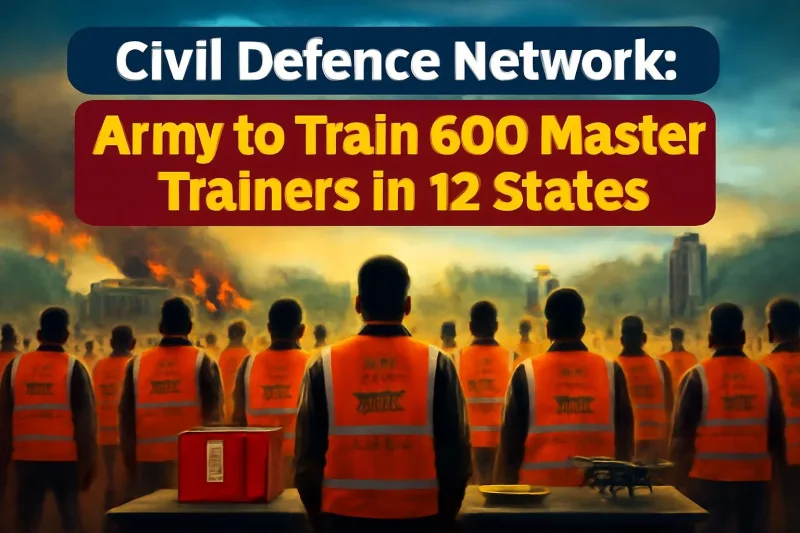 Civil defence volunteers training at an army facility in India