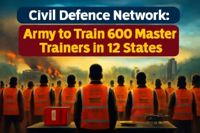 Civil defence volunteers training at an army facility in India