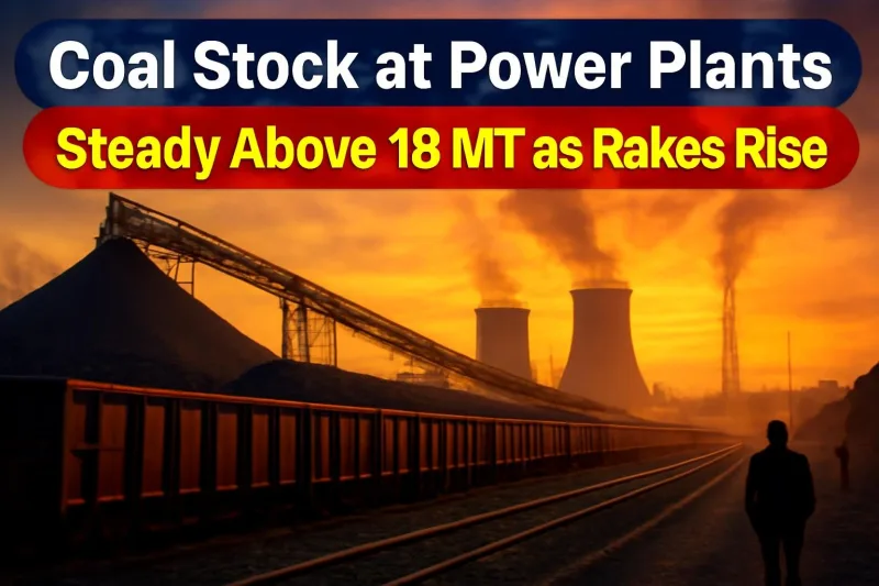 Illustration of coal rakes arriving at a thermal power plant