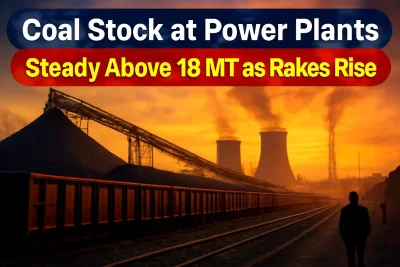 Illustration of coal rakes arriving at a thermal power plant