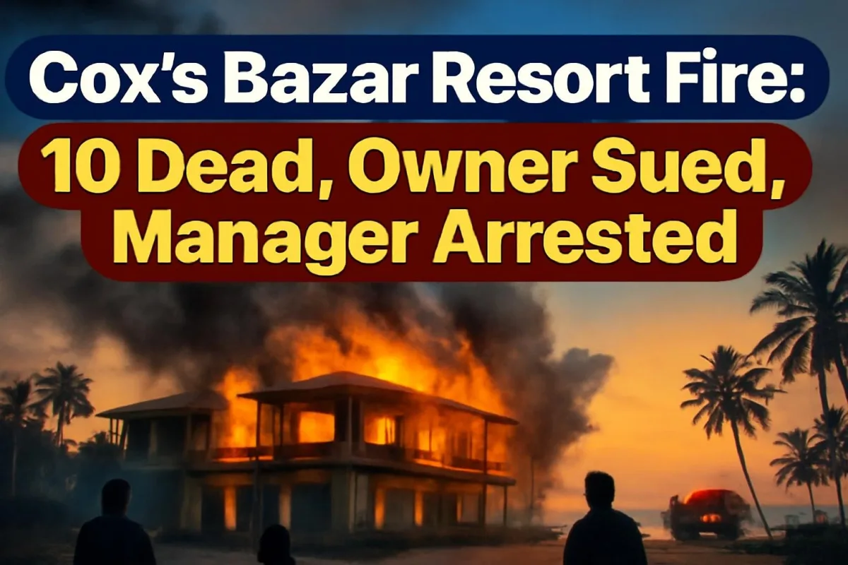 Smoke rising from a seaside resort near Cox's Bazar beach after the deadly fire