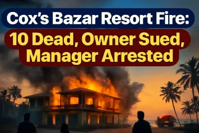 Smoke rising from a seaside resort near Cox's Bazar beach after the deadly fire