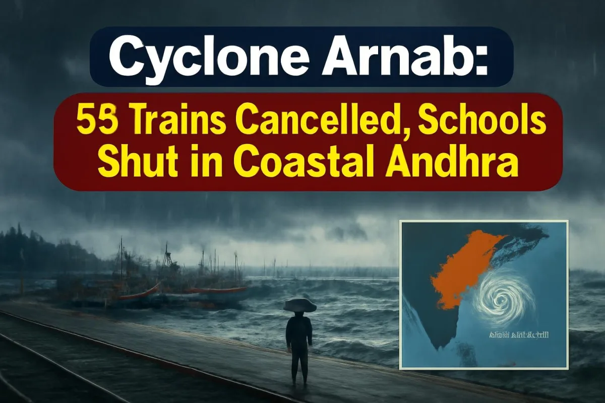 Storm clouds over the Andhra Pradesh coast as Cyclone Arnab approaches