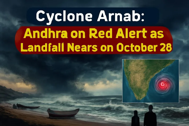 Storm clouds over the Andhra Pradesh coast as Cyclone Arnab approaches