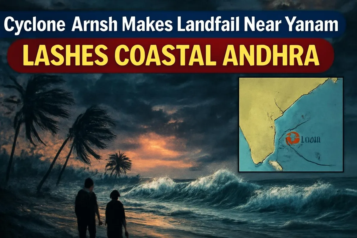 Cyclone Arnab makes landfall near Yanam and Kakinada on the Andhra Pradesh coast