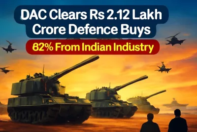 Indian military equipment including tracked guns, drones and helicopters
