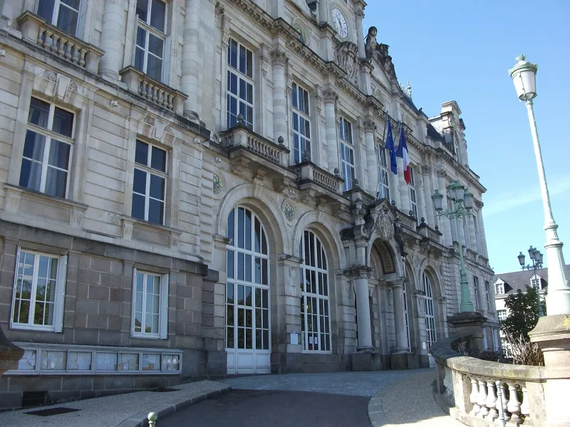 The 19th-century Hôtel de Ville of Limoges, France, before the fire