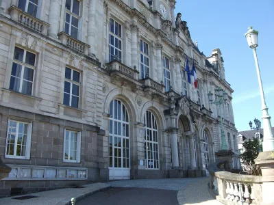 The 19th-century Hôtel de Ville of Limoges, France, before the fire