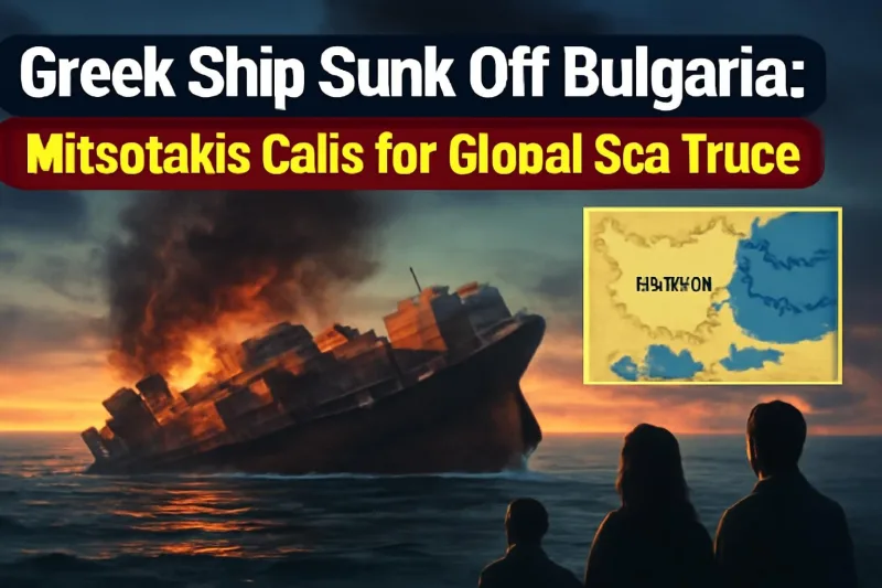 Container ship sinking in the Black Sea off Bulgaria