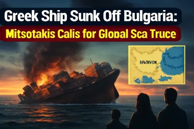 Container ship sinking in the Black Sea off Bulgaria
