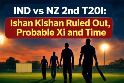 Illustration of a floodlit cricket ground in Christchurch ahead of India vs New Zealand 2nd T20I