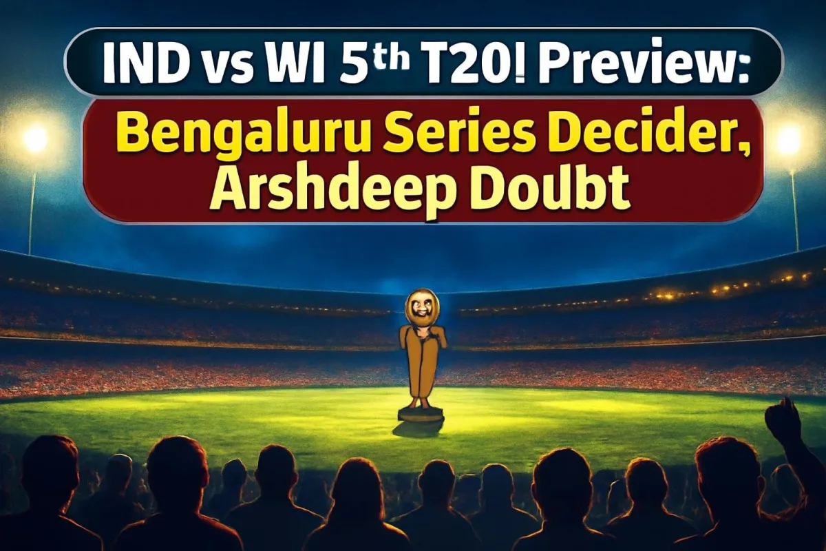 Floodlit Chinnaswamy Stadium in Bengaluru ahead of the IND vs WI 5th T20I