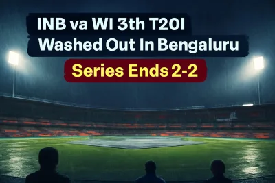 Rain over M Chinnaswamy Stadium in Bengaluru with covers on the pitch