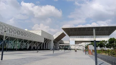 Exterior of Yashobhoomi, the India International Convention and Expo Centre in Dwarka, New Delhi, venue of India Mobile Congress 2026