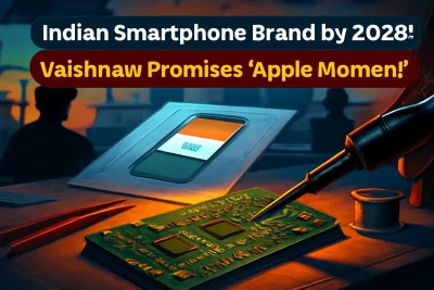 Smartphone circuit board on a workbench in an Indian electronics design lab