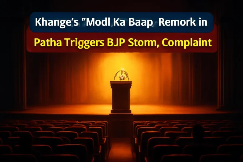 Empty podium with microphones on an auditorium stage in Patna