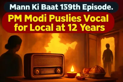 Radio set with Diwali diyas symbolising PM Modi's 139th Mann Ki Baat broadcast