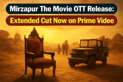 A lone throne-like chair on a desert road, evoking the Mirzapur crime drama