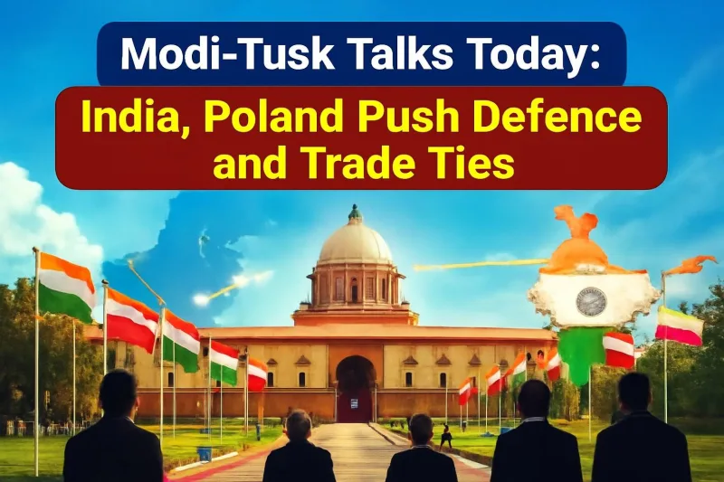 Hyderabad House in New Delhi ahead of India-Poland talks