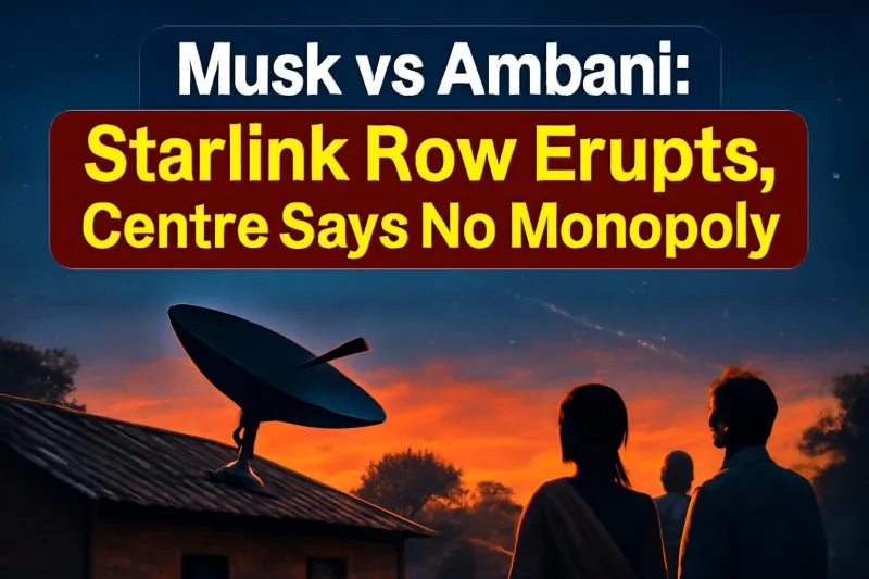 Illustration: Musk vs Ambani: Starlink Row Erupts, Centre Says No Monopoly