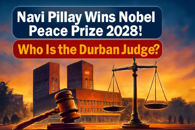 Symbolic image of scales of justice and a gavel before Oslo City Hall for the 2026 Nobel Peace Prize