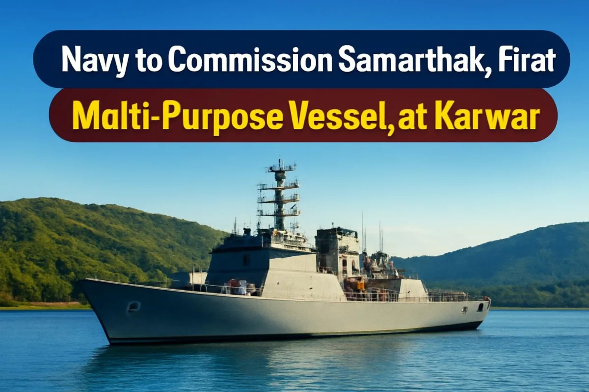 Naval vessel off Karwar coast ahead of Samarthak commissioning