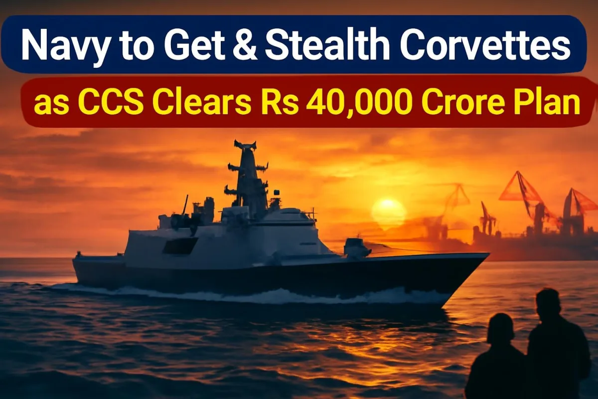 Stealth corvette at sea symbolising Indian Navy's next generation corvette project