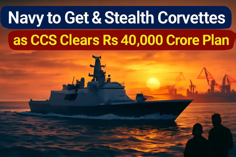 Stealth corvette at sea symbolising Indian Navy's next generation corvette project