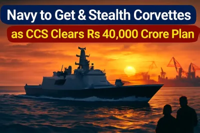 Stealth corvette at sea symbolising Indian Navy's next generation corvette project