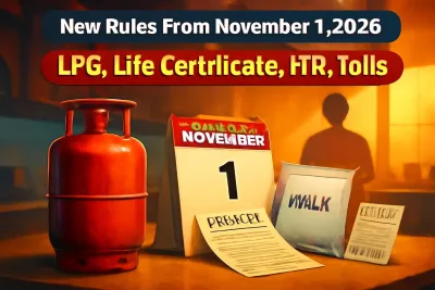 Calendar showing November 1 with LPG cylinder and documents for new rules