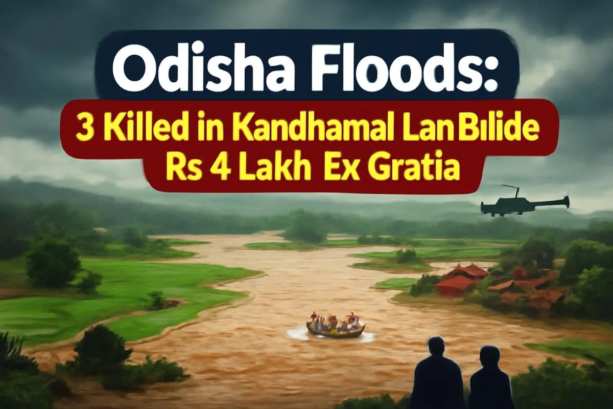 Flooded villages along the Rushikulya river in Odisha's Ganjam district after Cyclone Arnab