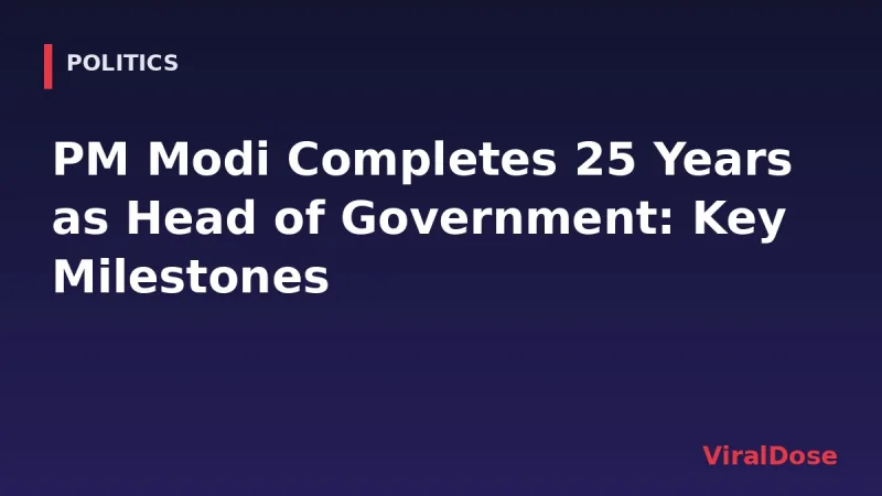 ViralDose headline card: PM Modi Completes 25 Years as Head of Government: Key Milestones
