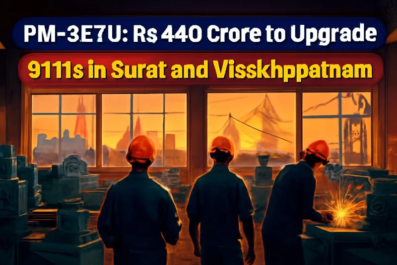 Illustration of an upgraded ITI workshop for the PM-SETU Surat and Visakhapatnam clusters
