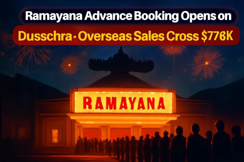 Moviegoers queue outside a cinema on Dussehra night as Ramayana advance booking opens