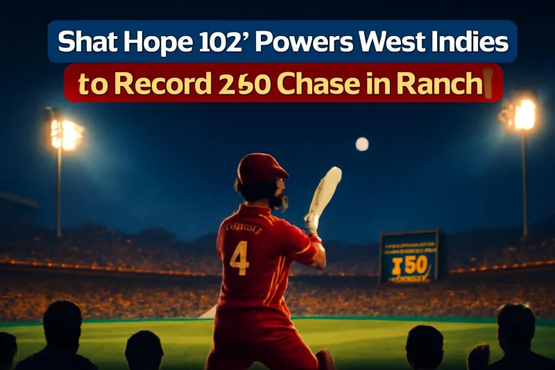 Floodlit cricket stadium at night, symbolic image for India vs West Indies 2nd T20I in Ranchi