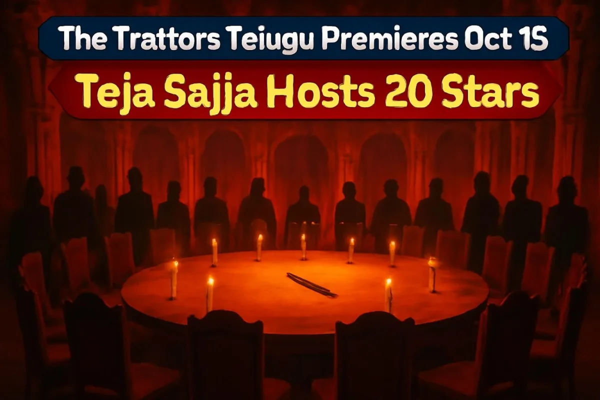 Candle-lit round table in a palace hall, illustrating The Traitors Telugu reality show