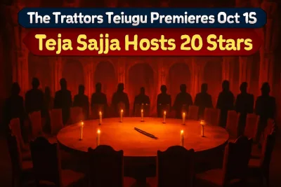 Candle-lit round table in a palace hall, illustrating The Traitors Telugu reality show